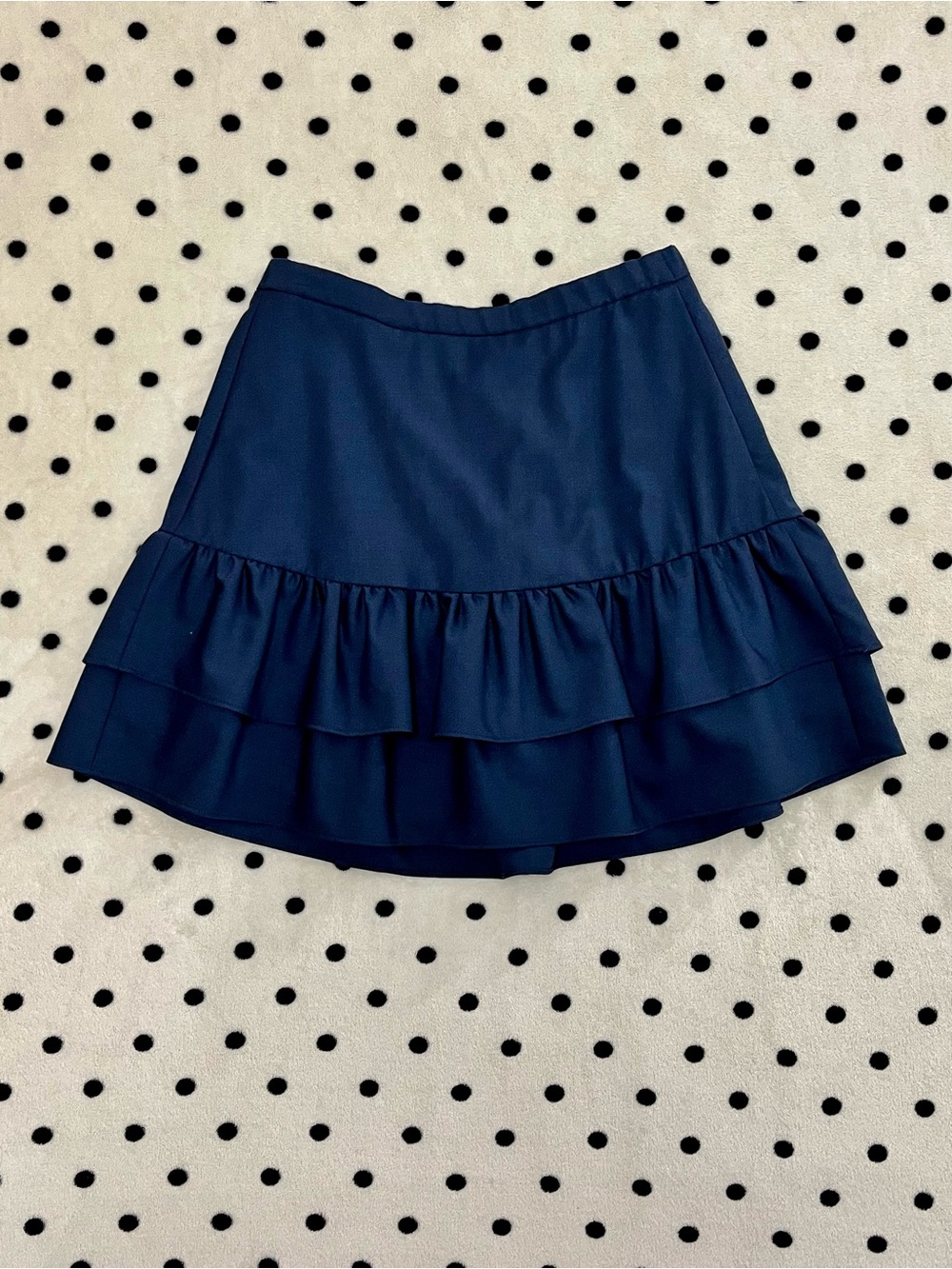 J. Crew Wool Flannel Tiered Ruffle Skirt Size 6 NWT